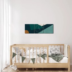 Tablou - Abstract cubic (cu ceas) (90x30 cm)