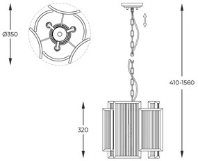 Lustră pe lanț Zuma Line P0528-03A-V6AC SERGIO 3xE14/60W/230V auriu