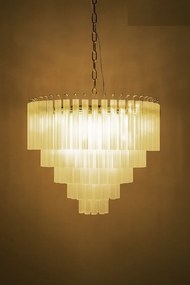 Lustra suspendata metal auriu, sticla alba GORDON 80