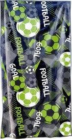 Prosop de plaja XL cu uscare rapida GOAL colorat 100 x 180 cm, 100% microfibra
