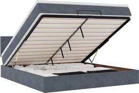 vidaXL Cadru de pat otoman cu saltea Gri închis 180x200cm catifea