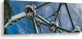 Tablou- atomium la Bruxelles (cu ceas) (90x30 cm)