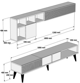 Mobilier living Michelle (Nuc + Negru). 1072224