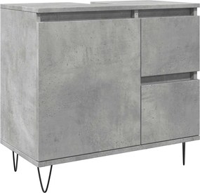 vidaXL Dulap de chiuvetă baie, gri beton, 65x33x60 cm, lemn prelucrat