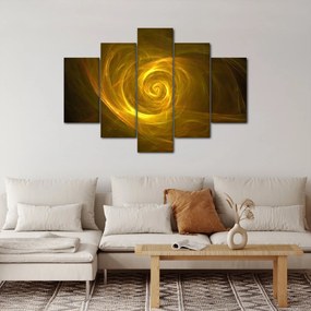 Tabloul cu spirala abstractă în galben (150x105 cm)