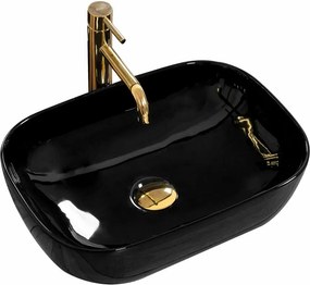 Lavoar negru pe blat Rea Belinda 46,5 cm