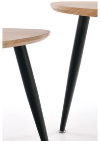 SET 2x măsuță laterală NICEA d. 40/60 cm stejar auriu/negru