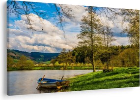 Tablou - Barcă pe lac (90x60 cm)