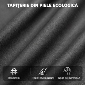 HOMCOM Canapea Reclinabilă Electrică 2 Locuri 135° cu Masaj și Încălzire, Material cu Aspect de Piele, Gri Închis | Aosom Romania