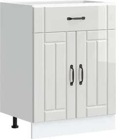 vidaXL Dulap de bază de bucătărie „Lucca” lemn prelucrat alb lucios