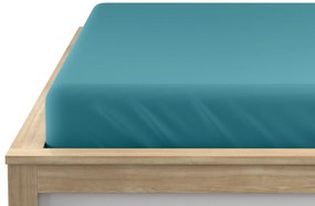 Cearsaf Jersey EXCLUSIVE cu elastic turcoaz 140 x 200 cm