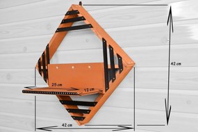 Raft de perete lemn stratificat Epsilon Homs 42 x 42 x 12 cm, maro