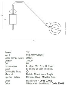 Aplica de perete LED moderna Lord