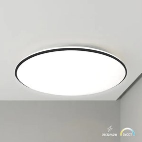 Plafonieră LED HUGO, 21/32/42W, 230V, 3000/4000/6500K, Ø 45 cm, IP54, negru