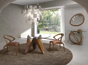 Masa dining design modern Walnut Round 130cm