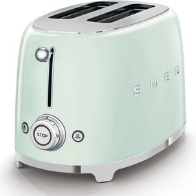 Prajitor de paine SMEG 50's Style TSF01PGEU, 950 W, 2 felii, 6 trepte, Tava pentru firimituri, Cablu integrat, Otel inoxidabil, Verde