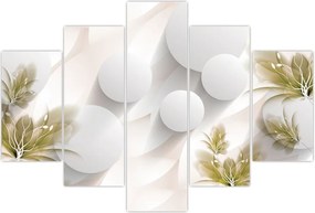 Tablou - 3D cercuri cu flori (150x105 cm)