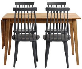 Masă de dining pliabilă din lemn de stejar natural Rowico Mimi, 120 x 80 cm