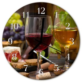 Ceas de perete din sticla rotund Vin de sticlă Bucătărie Multi-colorat