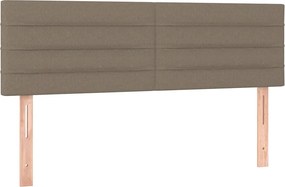 vidaXL Tăblii de pat, gri taupe, 144x5x78/88 cm, textil