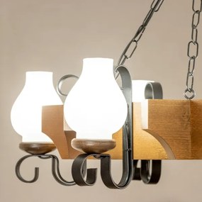 Lustră pe lanț Brilagi QUEEN 6xE14/40W/230V fag/nuc