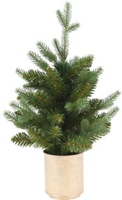 Brad artificial în ghiveci auriu, 45 cm