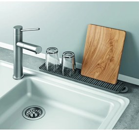 Scurgător de vase gri din plastic 42x8 cm Gravity – Metaltex