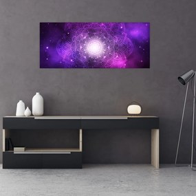 Tablou abstracției violete (120x50 cm)