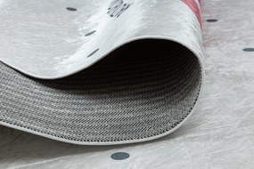BAMBINO 47810 covor lavabil Curcubeu, puncte pentru copii anti-alunecare - alb / roz