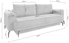 Canapea cu funcție de dormit Luzano - gri Zetta 293