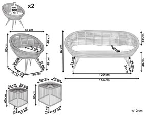 Set mobilier de grădină Marza (maro deschis. 1081224