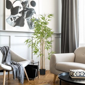 HOMCOM Plantă artificială Bambus arbore artificial înălțime 180 cm cu ghiveci, decor interior, foarte realist | Aosom Romania