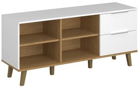 Comodă Nickole 2S/134 (alb + Stejar pietros). 1053084