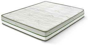 Saltea ALOE VERA HYGENE BIO MEMORY 18+5, 7 zone de confort, spumă poliuretanică elastică, spumă cu memorie, husă detașabilă cu fermoar, lavabilă, superortopedică, Grosime 25 cm, 80x190