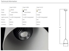 Pendul LED din metal design decorativ CAPRI A auriu