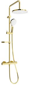 Mexen KX05 set de duș cu pară de tip ploaie și baterie termostatică, Auriu/Alb - 771500591-50