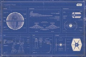 Poster Star Wars - Imperial Fleet Blueprint, (91.5 x 61 cm)