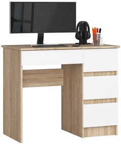 Masă PC Benicio II (Stejar sonoma + Alb) (D). 1069637