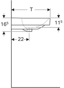 Lavoar baie pe mobilier alb 90 cm, dreptunghiular, Smyle Square Geberit 900x480 mm