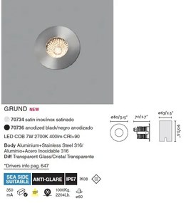 Spot LED incastrabil de exterior pavaj GRUND 7W inox
