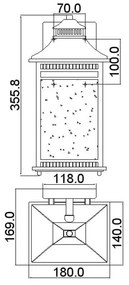 Aplică de exterior Quoizel QZ-LIVINGSTON2-M LIVINGSTON 2xE14/40W/230V IP44