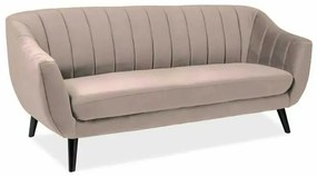 Canapea Elite Velvet, trei locuri, bej