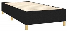 Pat box spring cu saltea, negru, 100x200 cm, textil Negru, 100 x 200 cm, Design simplu
