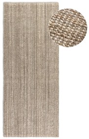 Covor tip traversă taupe din iută 80x200 cm Bouclé – Hanse Home