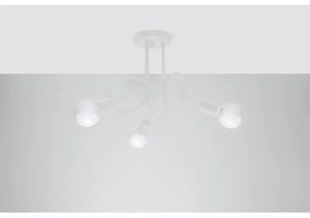 Lustră pe tijă Sollux SL.1431 LOOP 3xE27/15W/230V alb