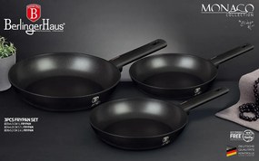 Set de tigai din 3 piese Monaco Berlinger Haus BH 7095, antiaderente, gama premium, design elegant