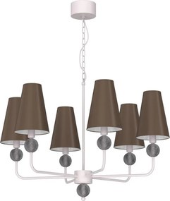 Candelabru cu lanț GRENADA 6xE14/15W/230V gri