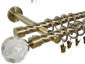 Galerie dubla twist prindere perete picior universal kula crystal 19/19 aur antic (Alege marime: 280 cm)