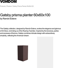 Ghiveci plante design decorativ modern exterior / interior GATSBY PRISMA 60x60x100cm