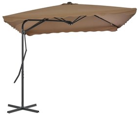 Umbrela soare de exterior, stalp otel, gri taupe, 250 x 250 cm Gri taupe